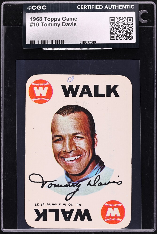 1968 Topps Game Tommy Davis #10 CGC AUTH