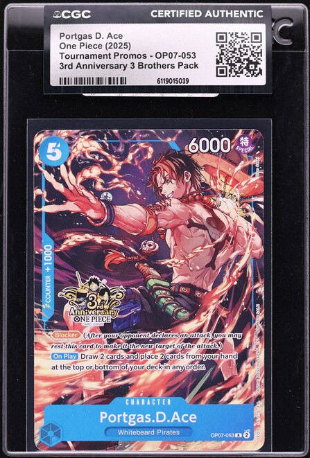 2024 One Piece Japanese Promo Serialized Top Prize Asia Portgas D