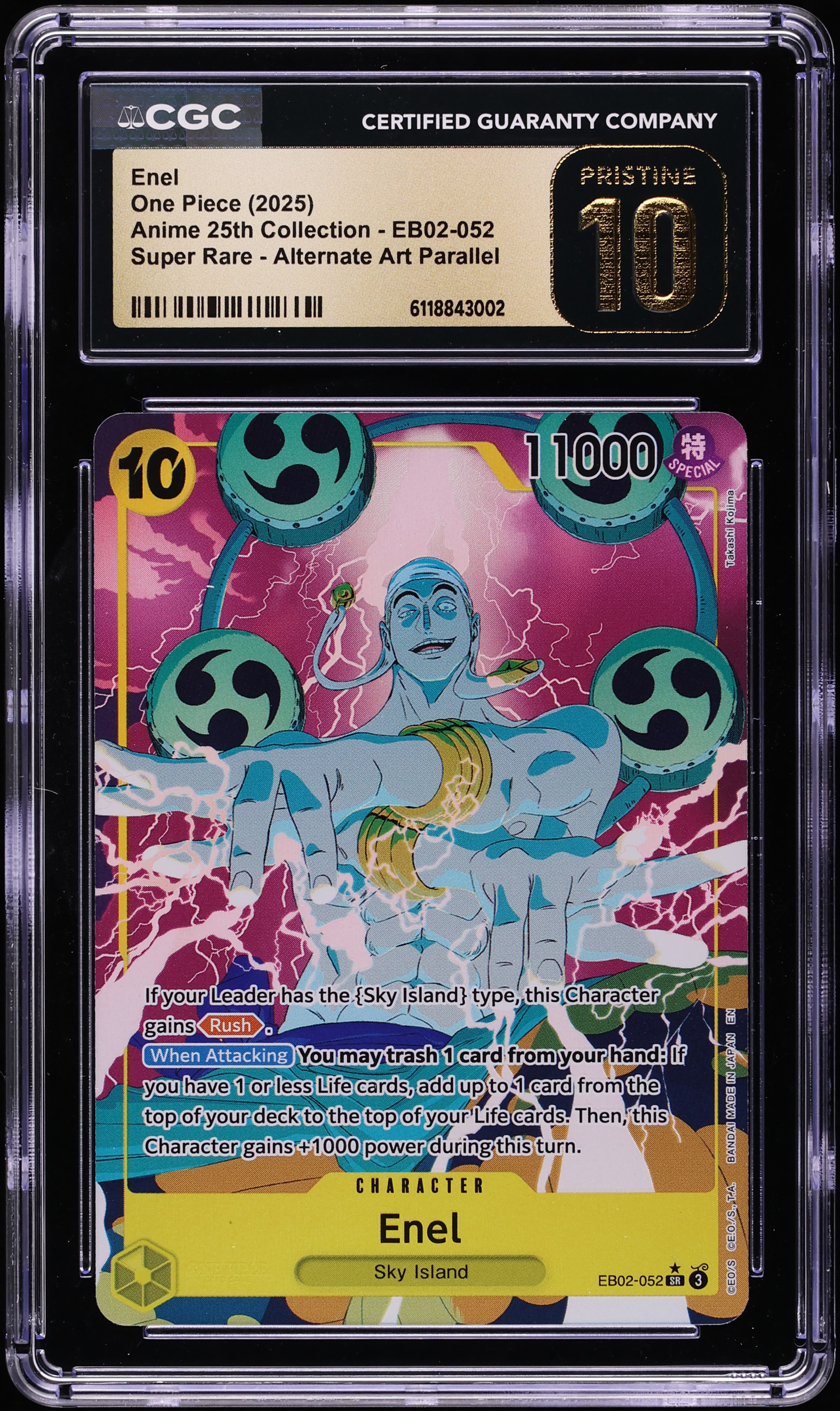2025 One Piece Anime 25th Collection Alt Art Enel #EB02-052 CGC 10