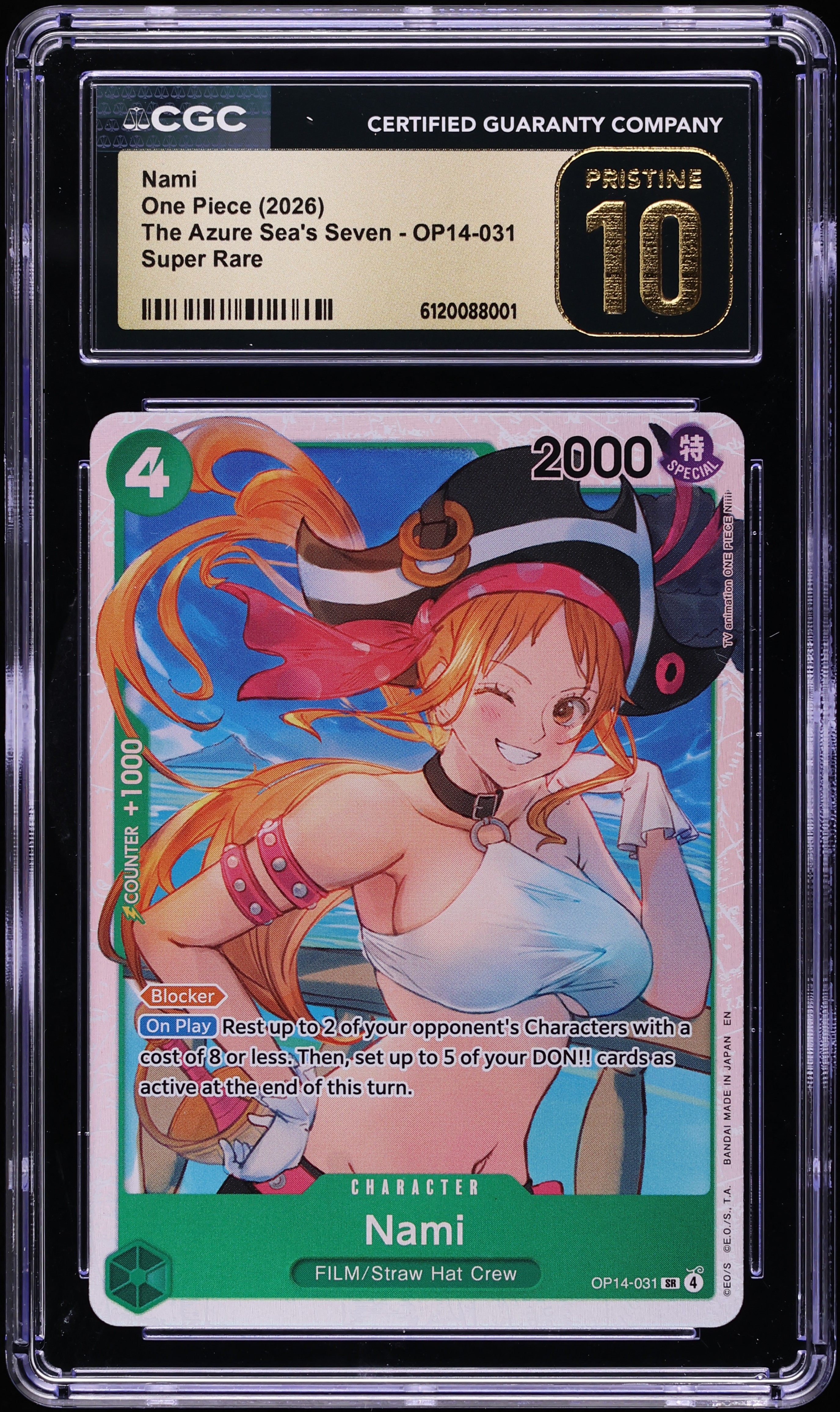 2026 One Piece The Azure Sea's Seven SR Nami #OP14-031 CGC 10
