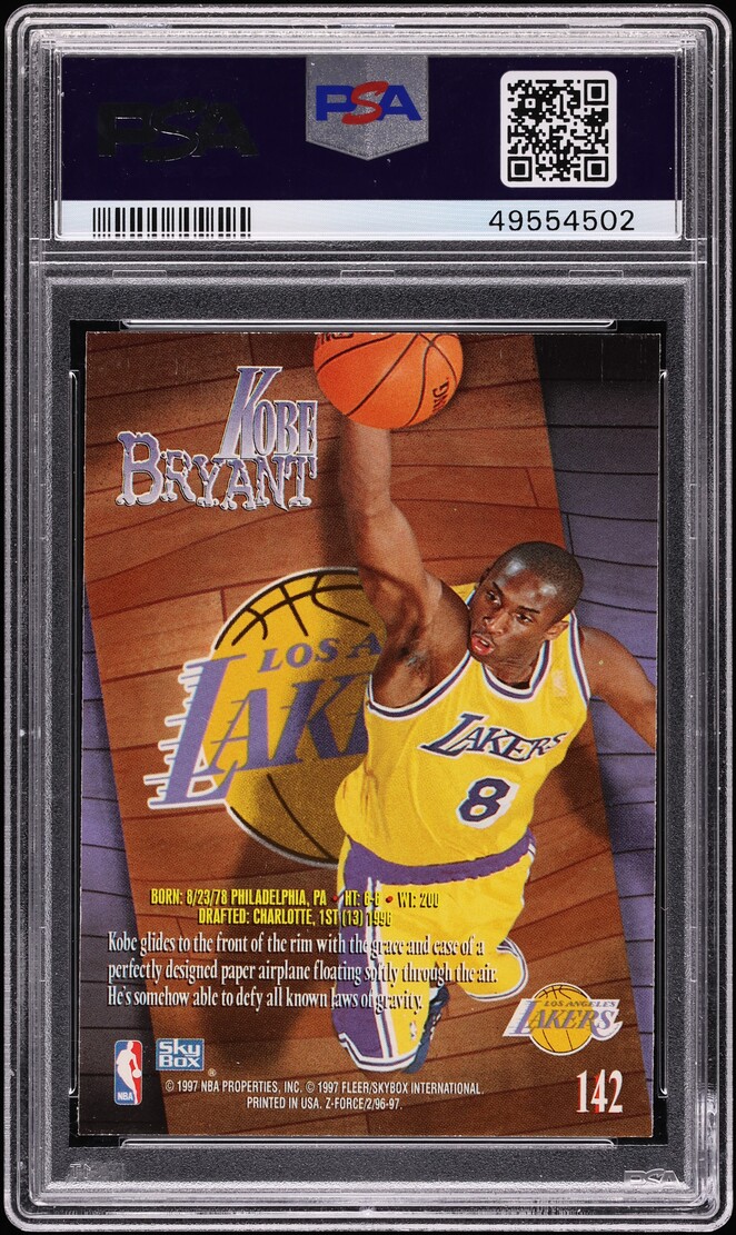 1996 Skybox Z-Force Kobe Bryant ROOKIE #142 PSA 9 MINT