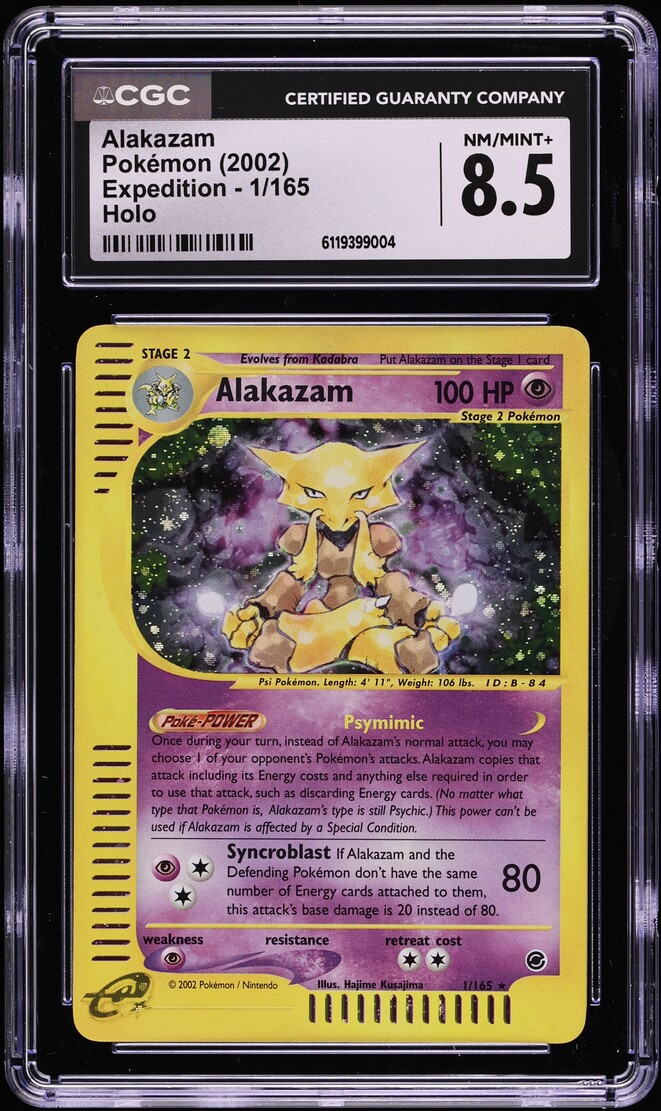 2002 Pokemon Expedition Holo Alakazam #1 CGC 8.5 NM-MT+