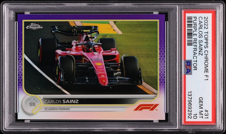 2022 Topps Chrome Formula 1 F1 Purple Refractor Carlos Sainz /399