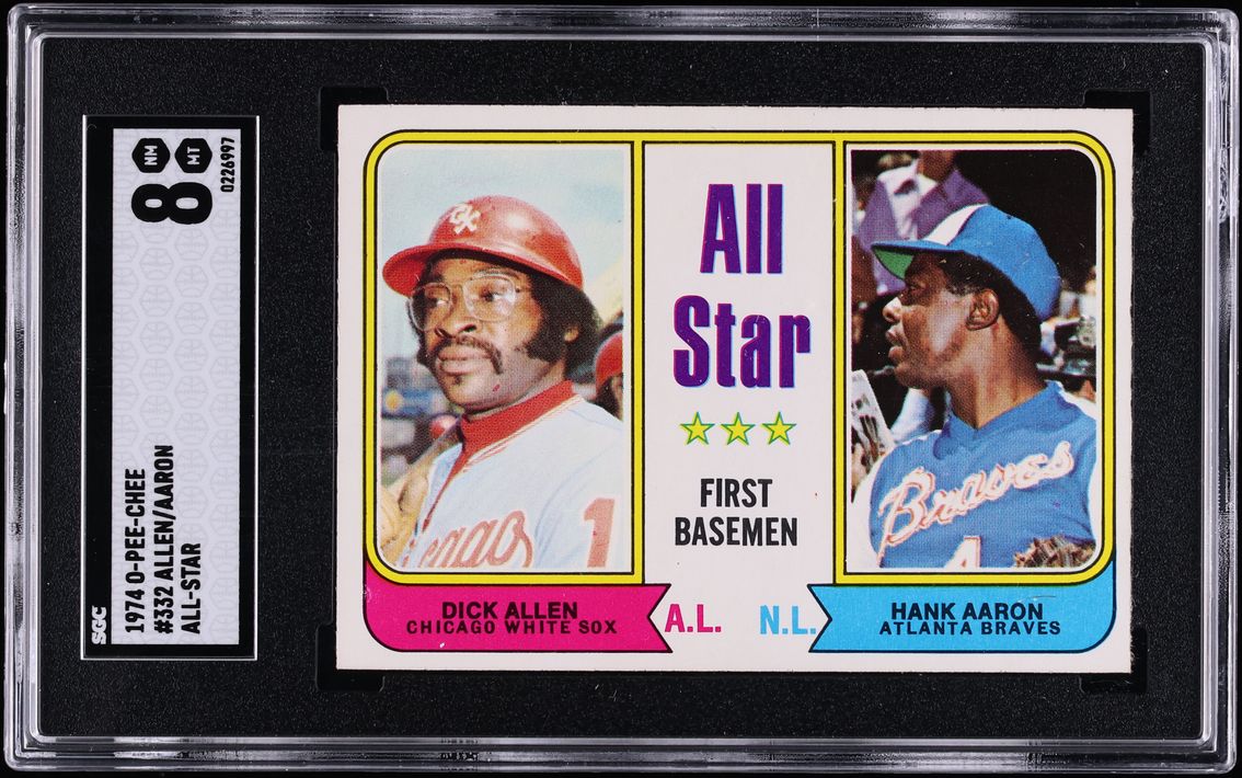 1974 O-Pee-Chee Hank Aaron Dick Allen ALL-STAR #332 SGC 8 NM-MT