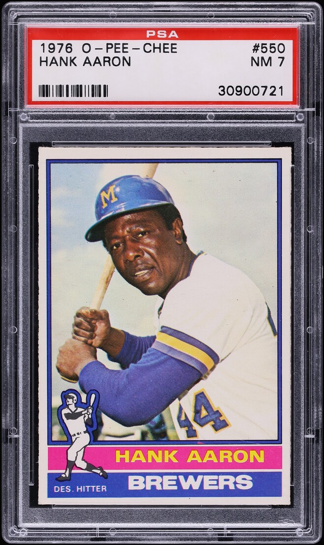 1976 O-Pee-Chee Hank Aaron #550 PSA 7 NRMT