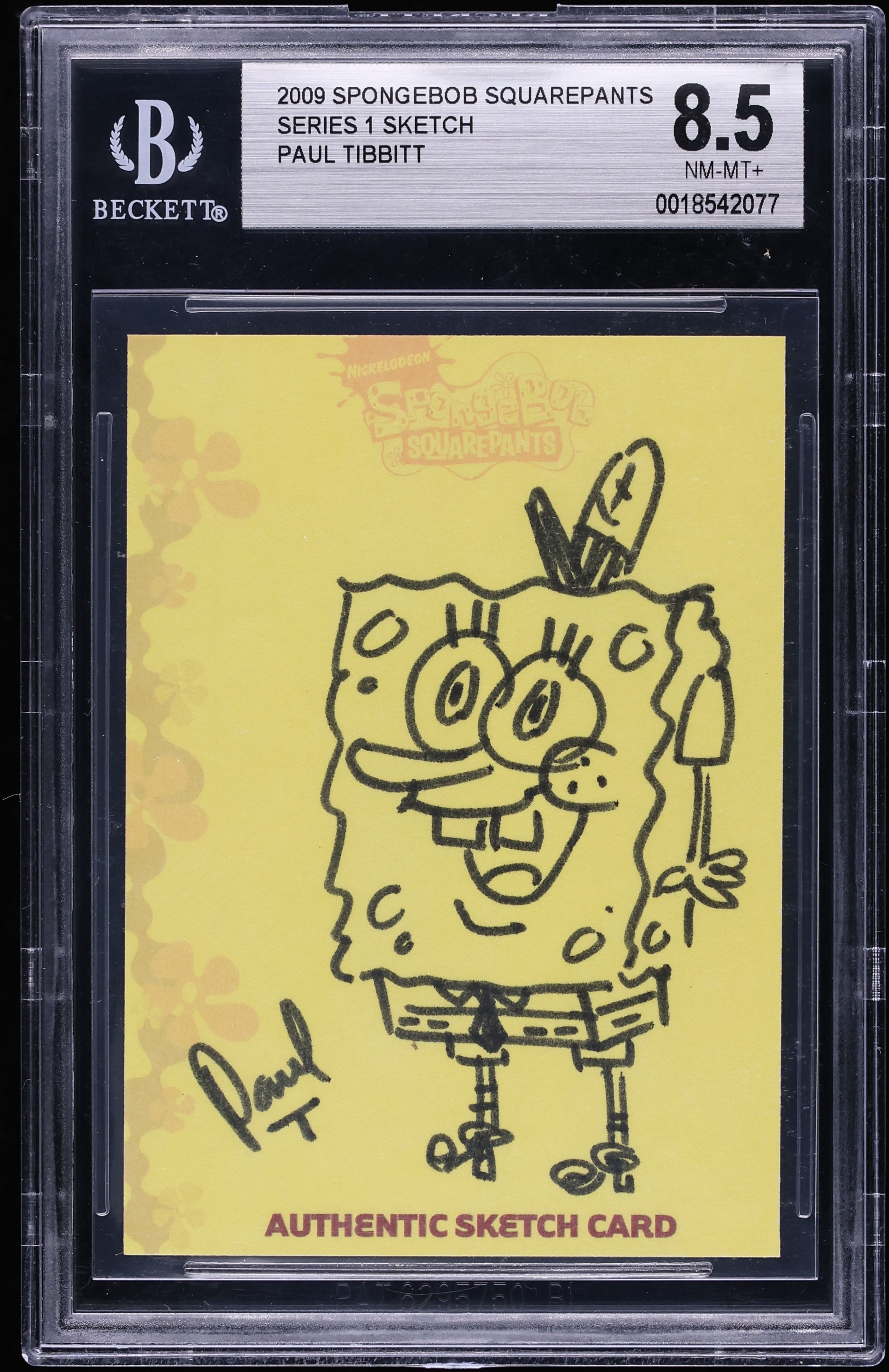 2009 Topps Spongebob Squarepants Series 1 Sketch Paul Tibbitt 1/1 BGS 8.5 NM-MT+ on Fanatics Collect 2009 Topps Spongebob Squarepants Series 1 Sketch Paul Tibbitt 1/1 BGS 8.5 NM-MT+ on Fanatics Collect