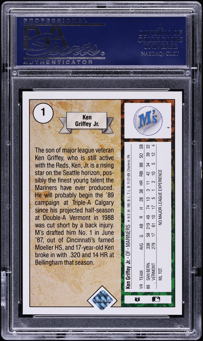 1989 Upper Deck Ken Griffey Jr. ROOKIE #1 PSA 10 GEM MINT