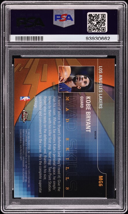 2001 Topps Chrome Mad Game Refractor Kobe Bryant #MG6 PSA 9 MINT