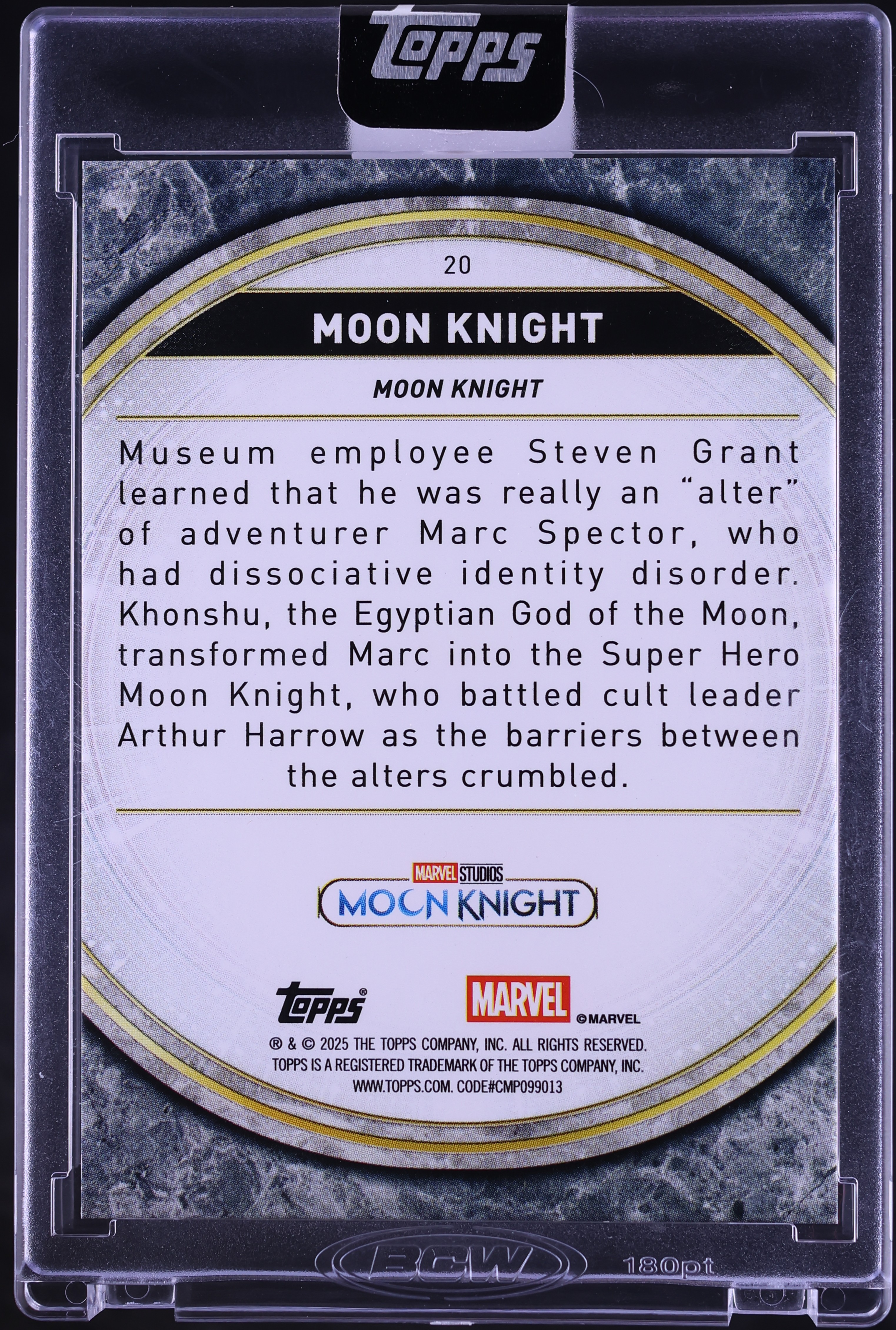 2025 Topps Marvel The Collector Perfection Moon Knight /100 #20 on 