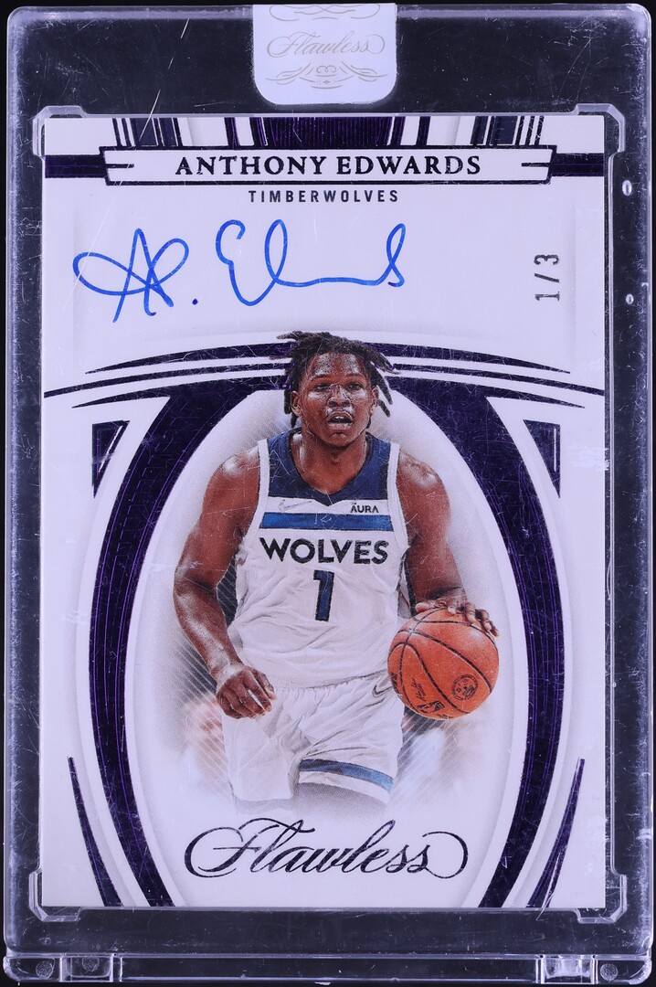 2021 Panini Flawless Amethyst Anthony Edwards AUTO JERSEY # 1/3 #FA-ANT