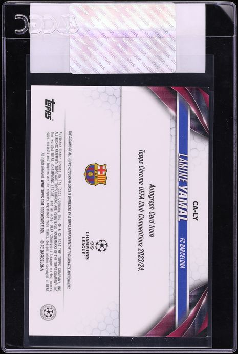 2023 Topps Chrome UEFA CC Neon Green Refractor Lamine Yamal ROOKIE AUTO /99 #CA-LY CGC AUTH