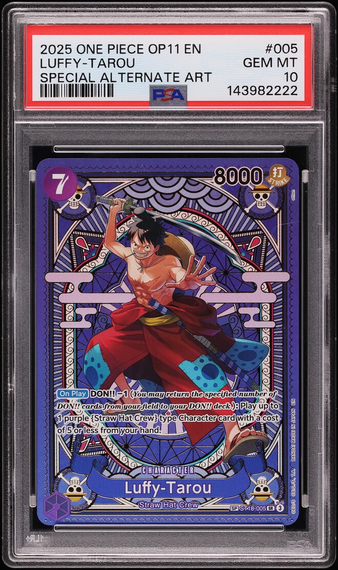2025 One Piece Fist Of Divine Speed Alt Art Luffy-Tarou #ST18-005 PSA 10 GEM MINT