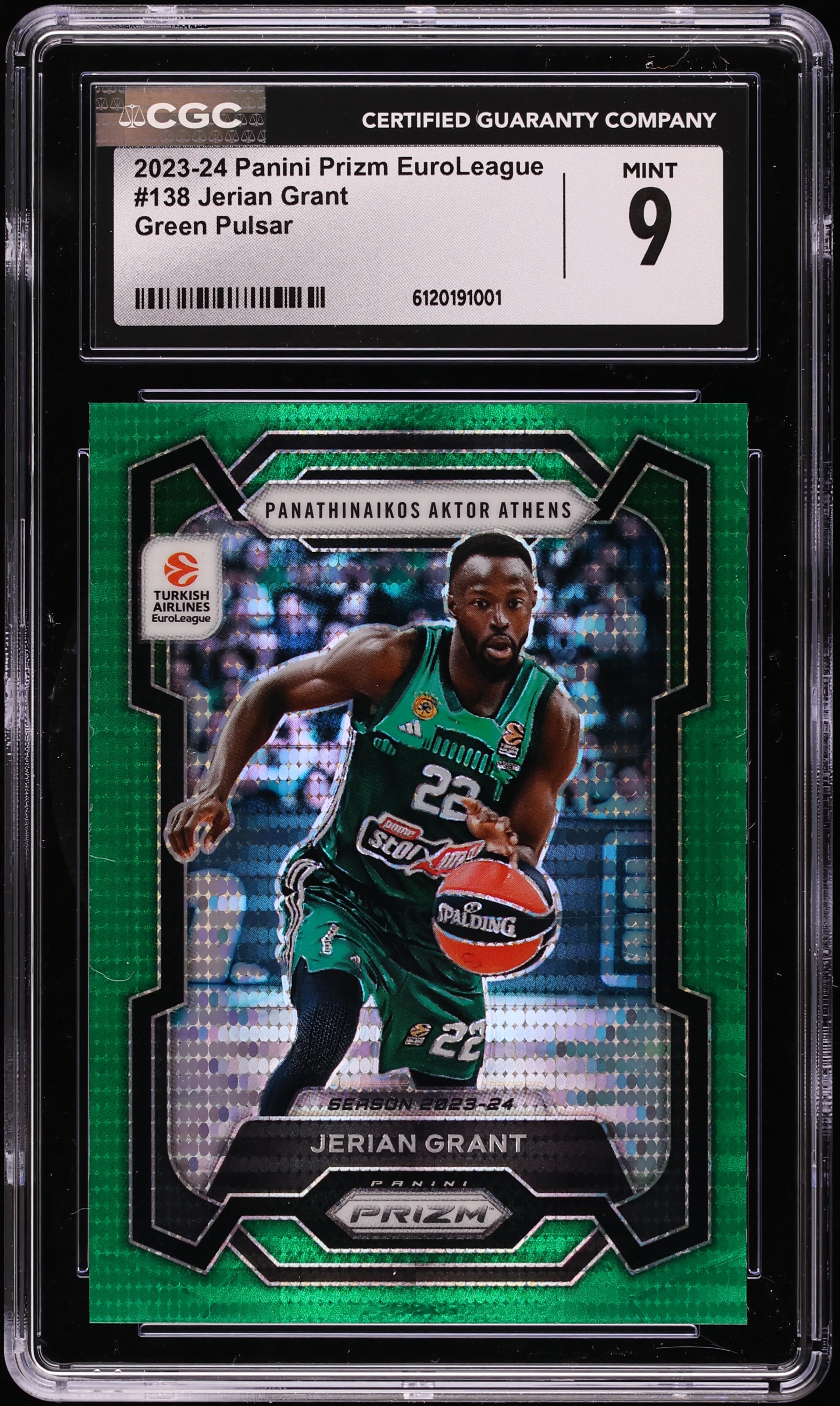 2023 Panini Prizm EuroLeague Green Pulsar Jerian Grant /25 #138