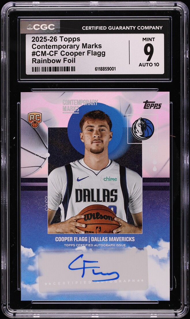2025 Topps Contemporary Marks Rainbow Foil Cooper Flagg ROOKIE AUTO #CM-CF CGC 9 MINT