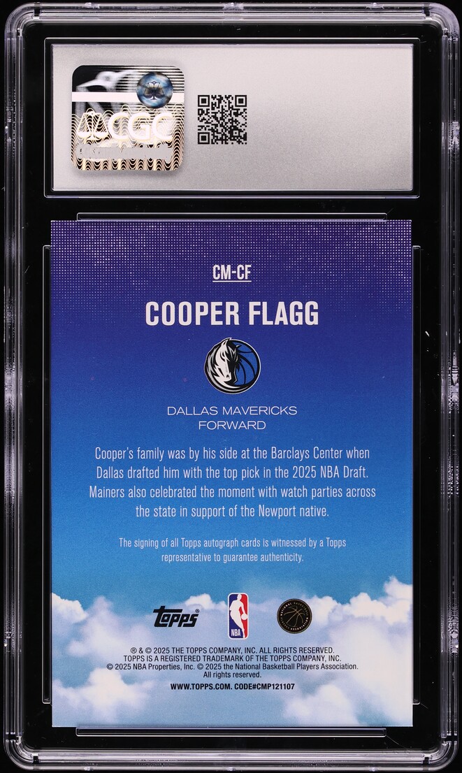 2025 Topps Contemporary Marks Rainbow Foil Cooper Flagg ROOKIE AUTO #CM-CF CGC 9 MINT