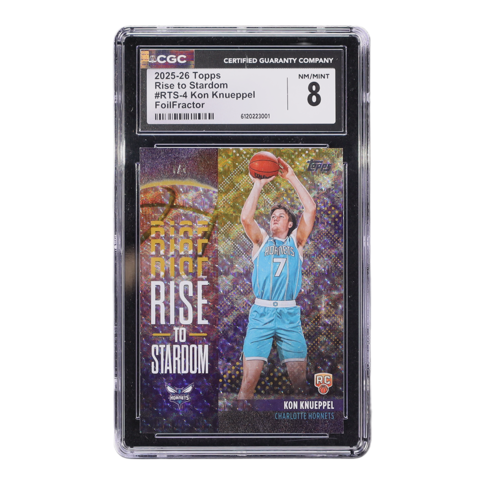 2025 Topps Rise To Stardom FoilFractor Kon Knueppel ROOKIE 1/1 #RTS-4 CGC 8 NM-MT