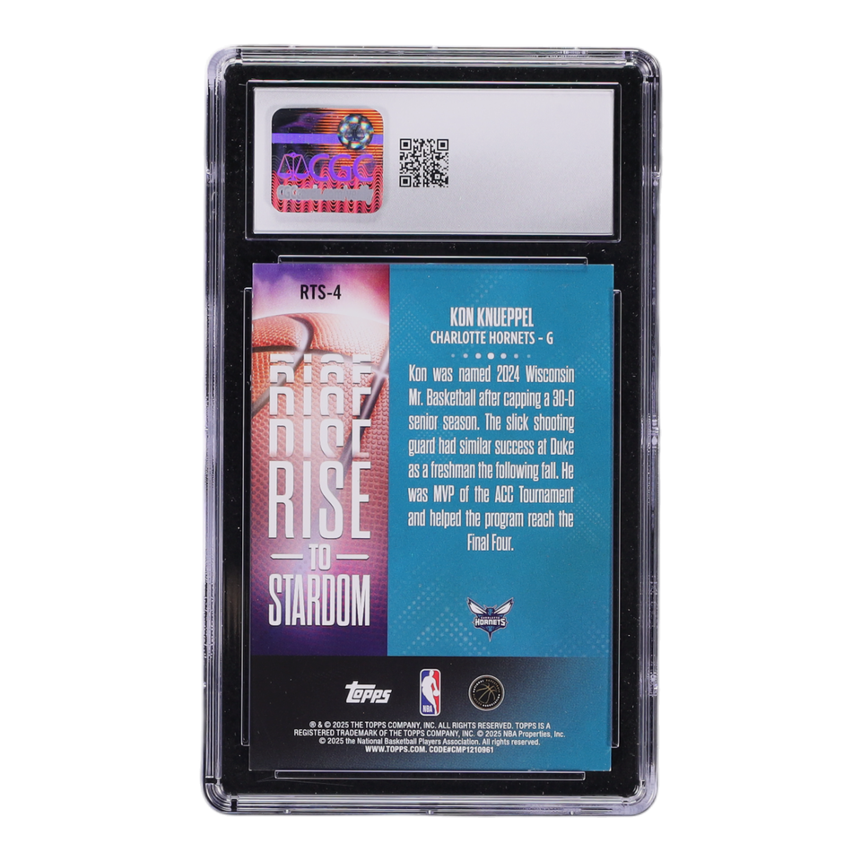 2025 Topps Rise To Stardom FoilFractor Kon Knueppel ROOKIE 1/1 #RTS-4 CGC 8 NM-MT