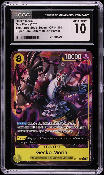2026 One Piece The Azure Sea's Seven Alt Art Gecko Moria #OP14-104