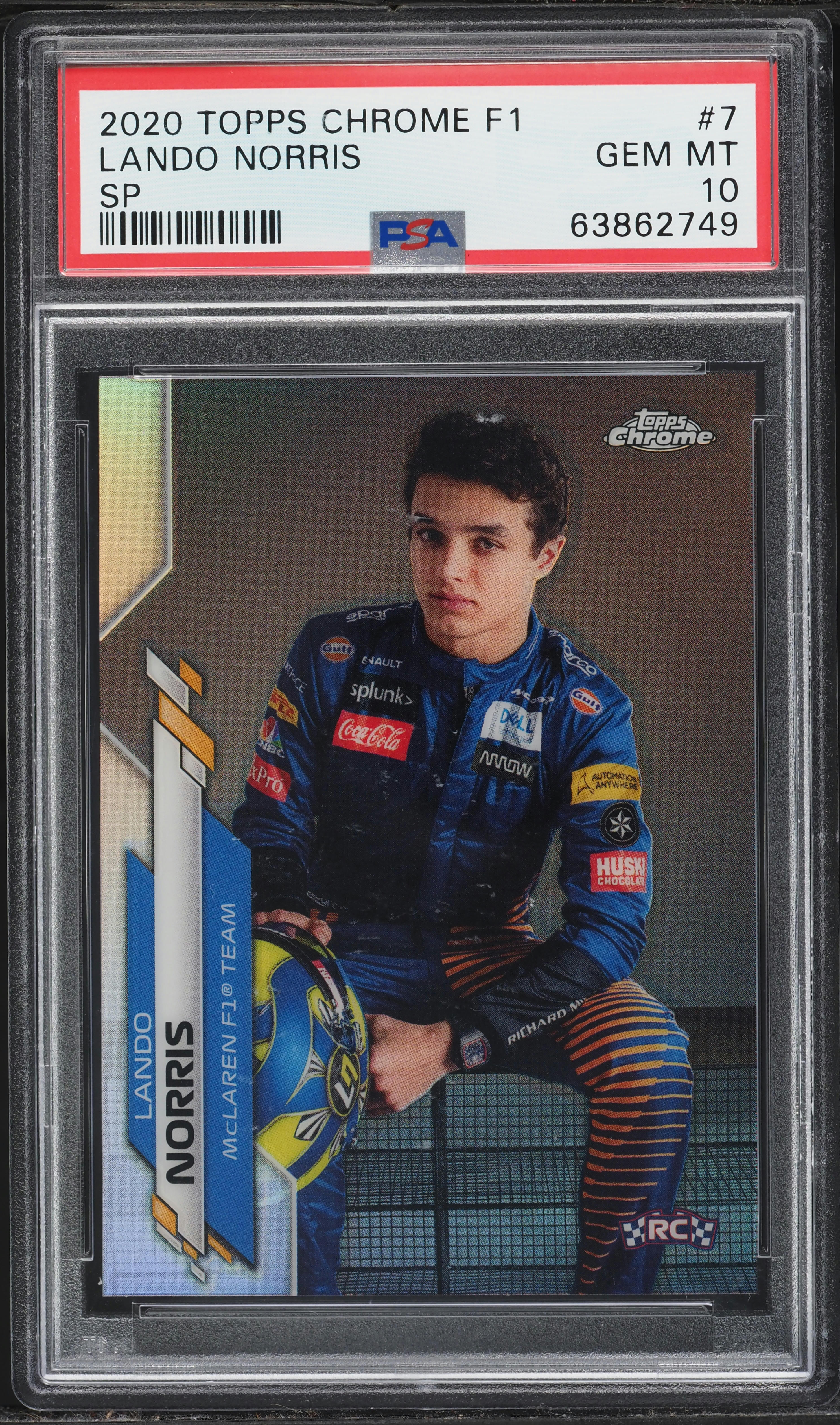 2020 Topps Chrome Formula 1 F1 SP Lando Norris ROOKIE #7 PSA 10
