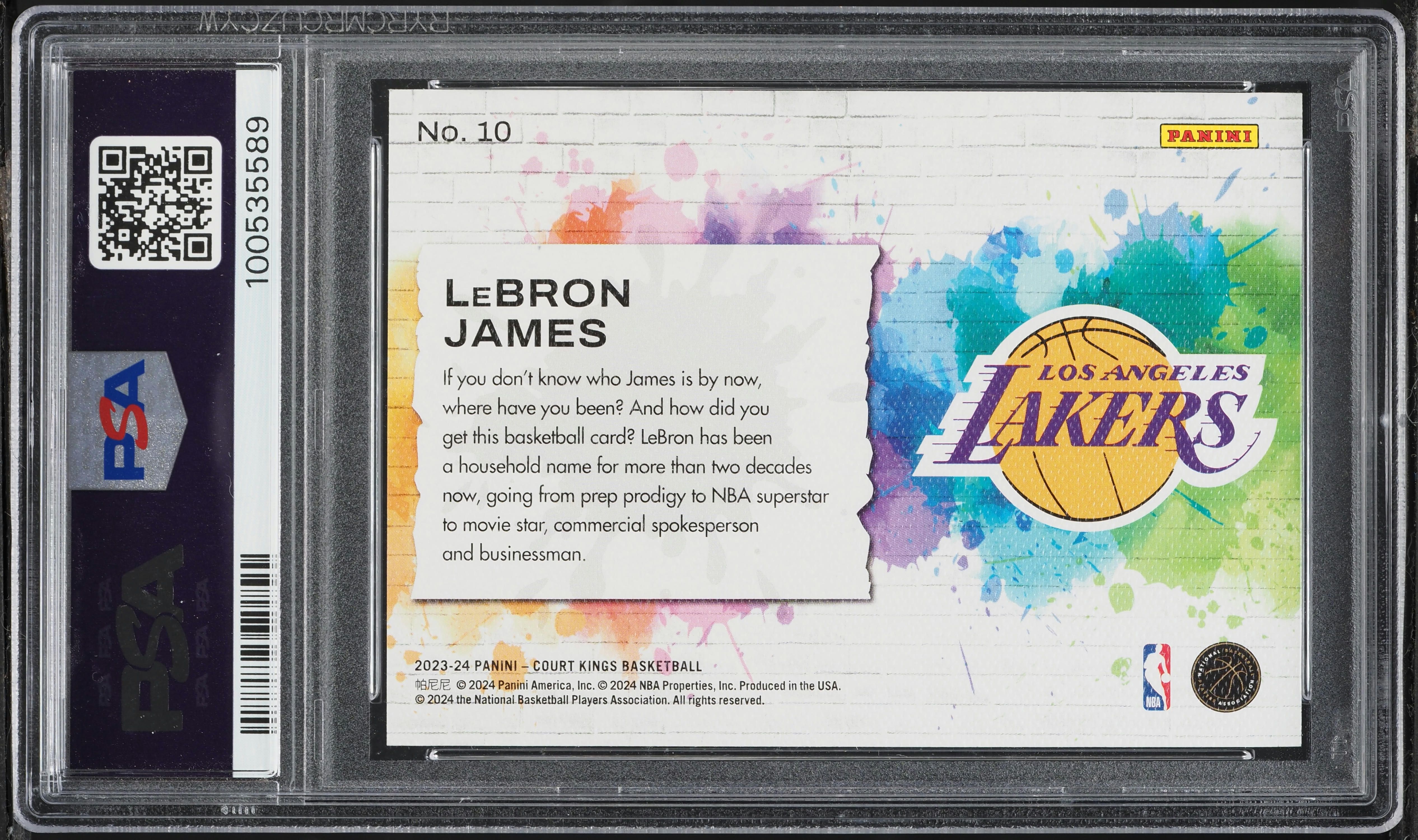 2023 Panini Court Kings Self Expression LeBron James #10 PSA 10