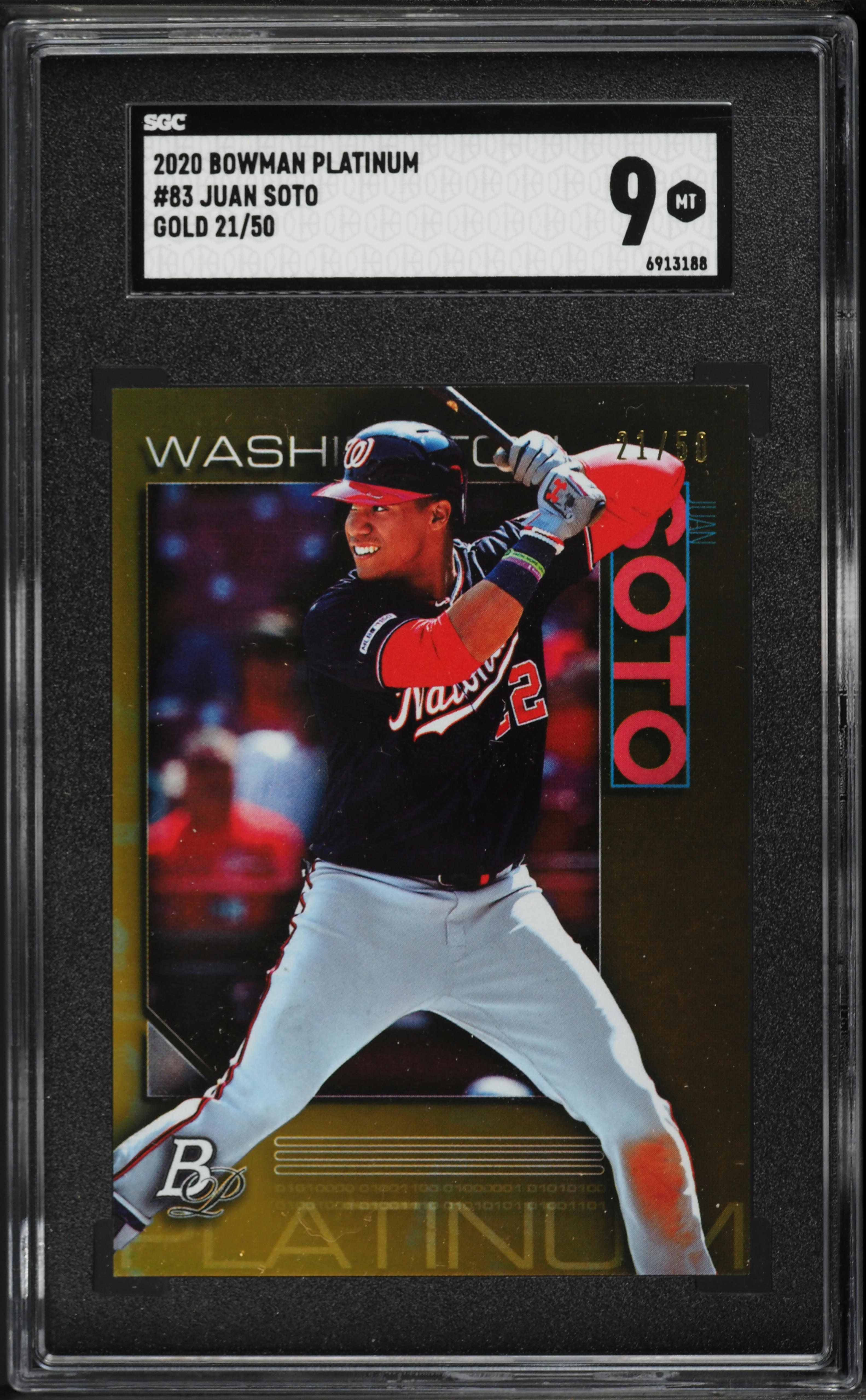 2020 Bowman Platinum Gold Juan Soto /50 #83 SGC 9 MINT on Fanatics