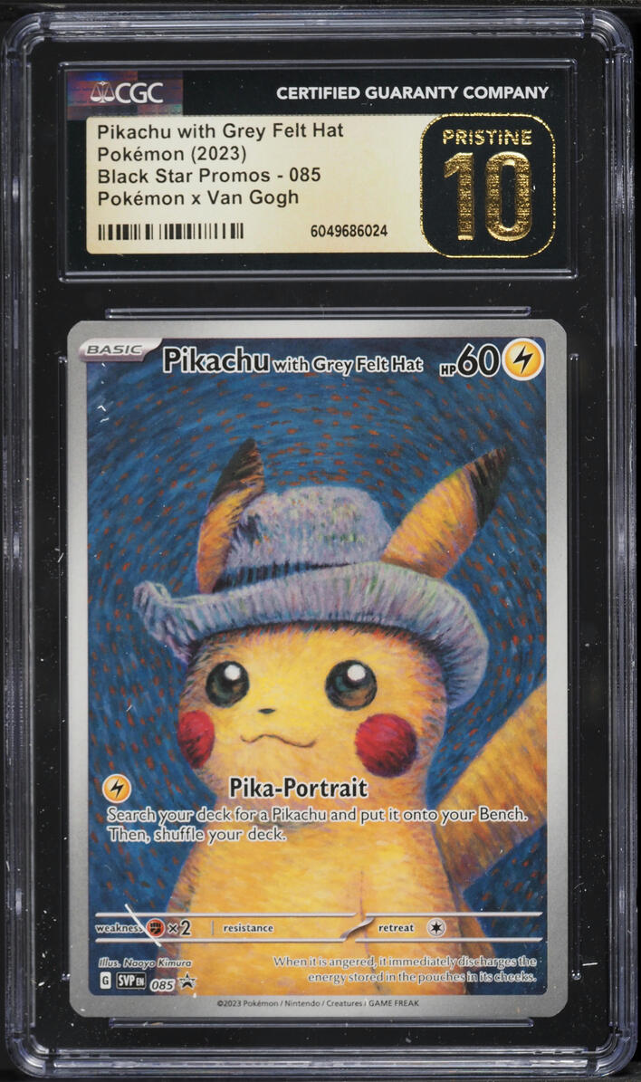 2023 Pokemon SV Promo X Van Gogh Full Art Pikachu With Grey Felt Hat #85 CGC 10 PRISTINE