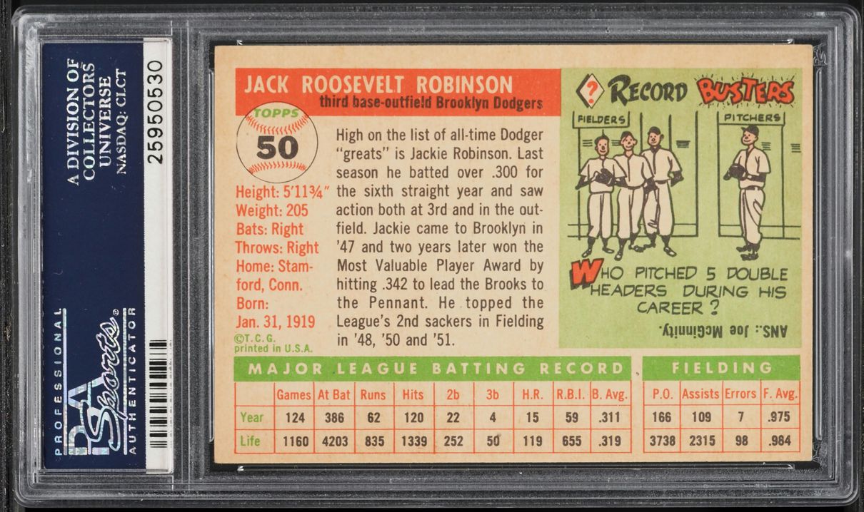 1955 Topps Jackie Robinson #50 PSA 5 EX