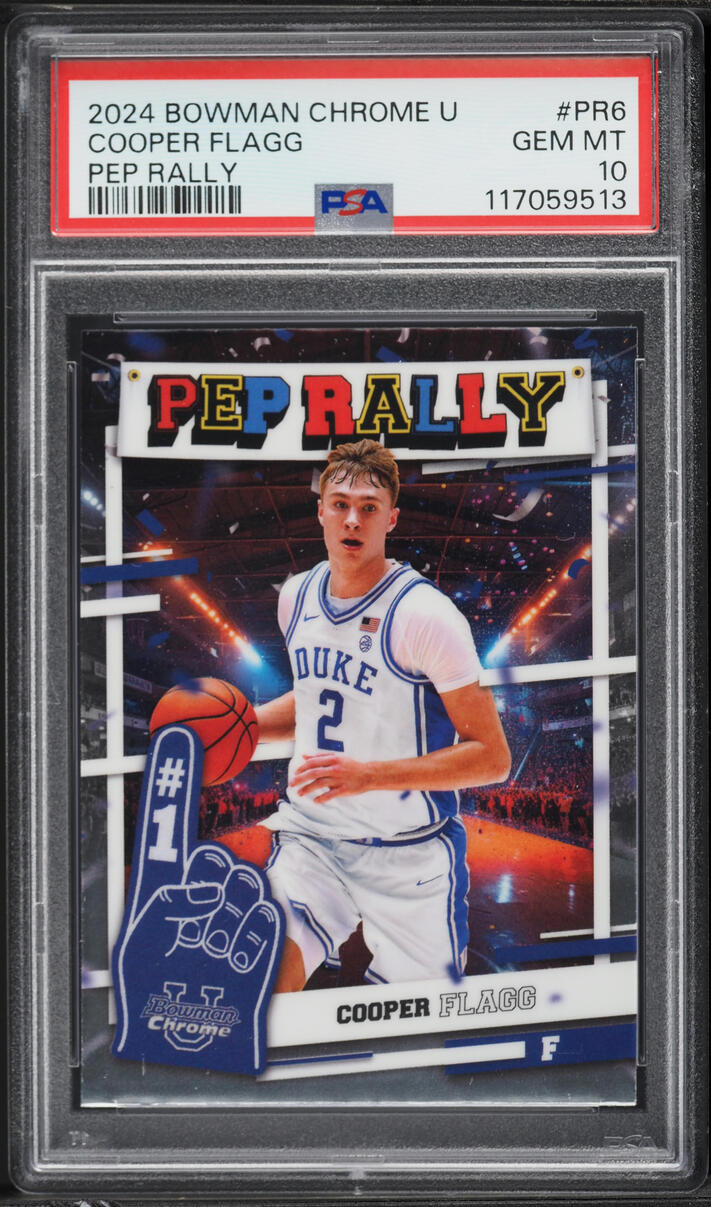 2024 Bowman Chrome University Pep Rally Cooper Flagg ROOKIE #PR-6 PSA 10 GEM MINT