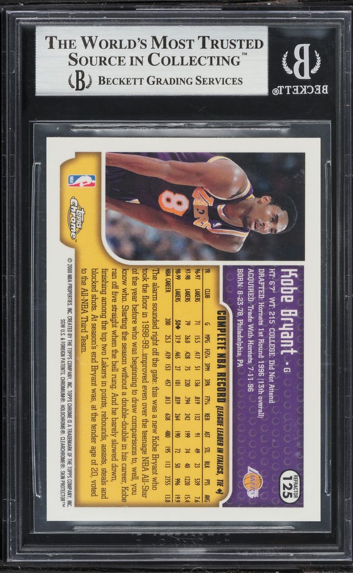 1999 Topps Chrome Refractor Kobe Bryant #125 BGS 9 MINT