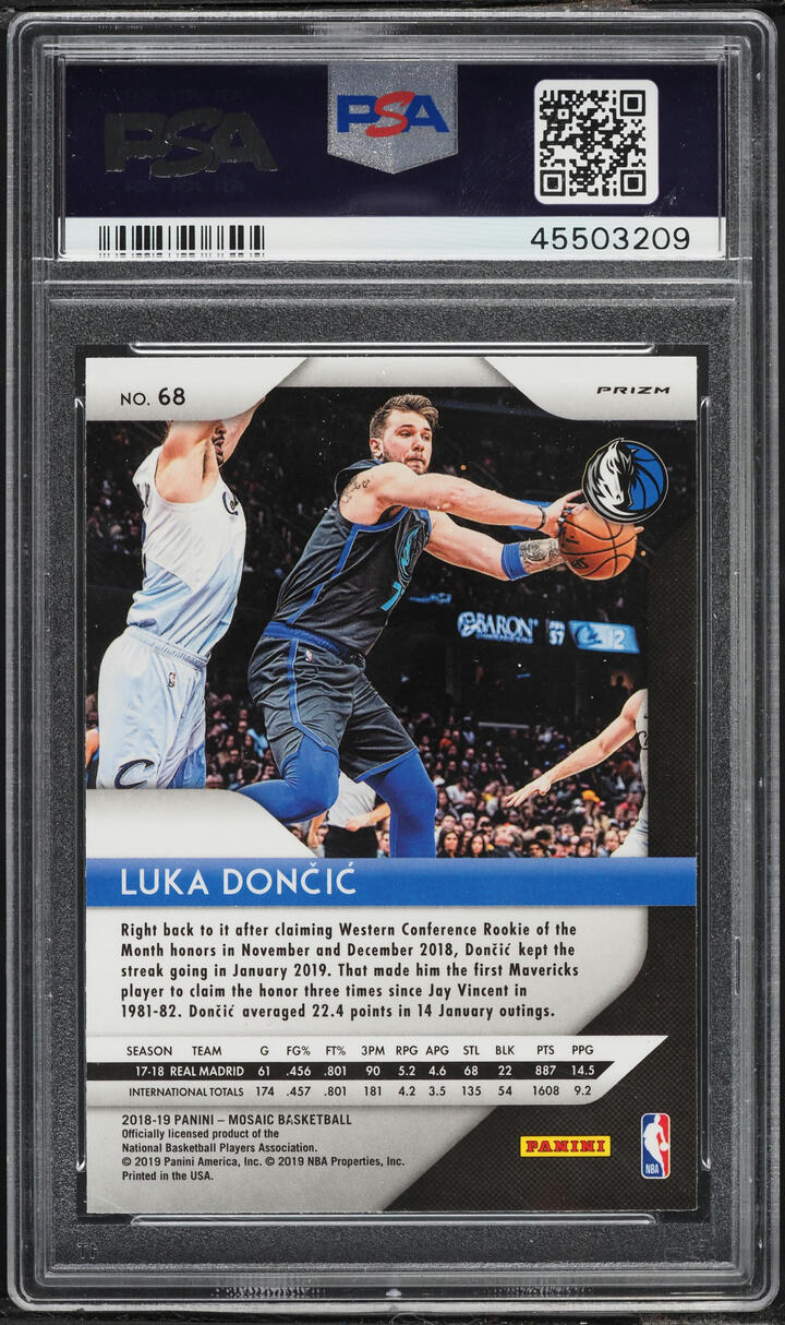 2018 Panini Prizm Mosaic Luka Doncic ROOKIE #68 PSA 10 GEM MINT
