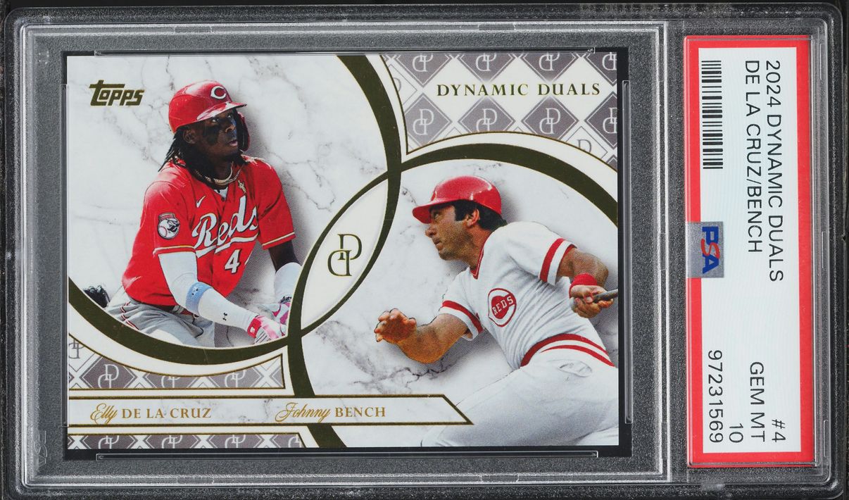 2024 Topps Dynamic Duals Elly De La Cruz Johnny Bench ROOKIE #4 PSA 10 ...