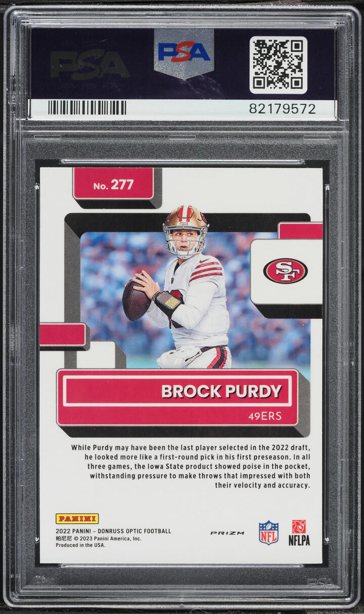 2022 Donruss Optic Holo Brock Purdy ROOKIE #277 PSA 10 GEM MINT