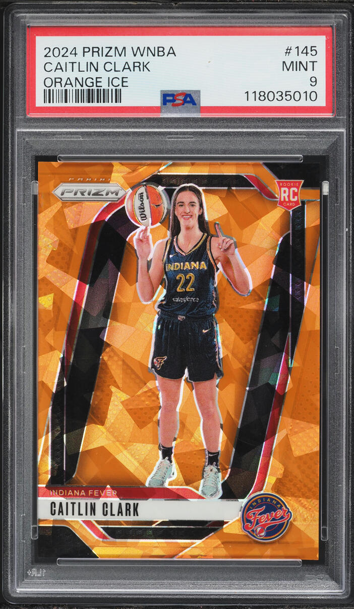 2024 Panini Prizm WNBA Orange Ice Caitlin Clark ROOKIE #145 PSA 9 MINT