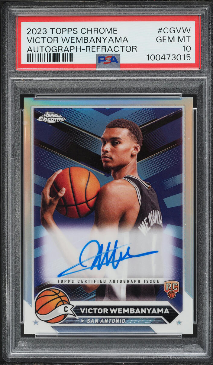 2023 Topps Chrome Refractor Victor Wembanyama ROOKIE AUTO #CG-VW PSA 10 GEM MINT