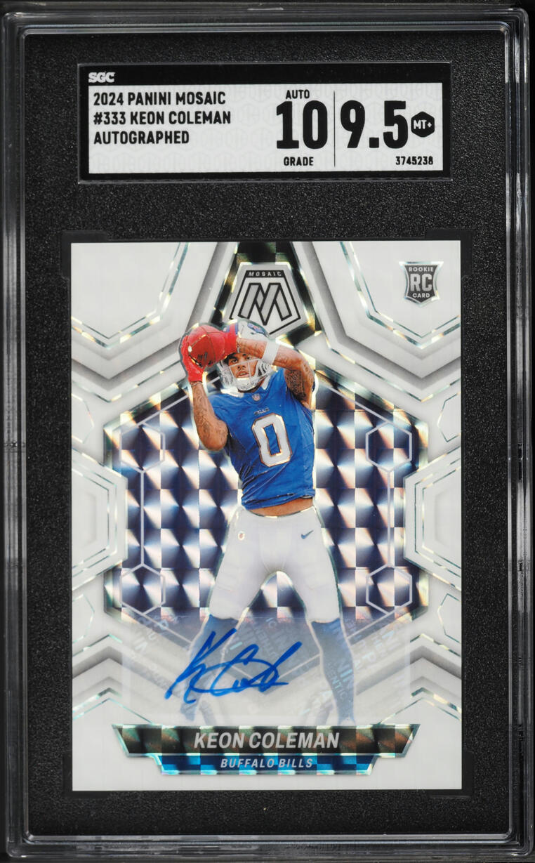 2024 Panini Mosaic Keon Coleman ROOKIE AUTO #333 SGC 9.5 MINT+