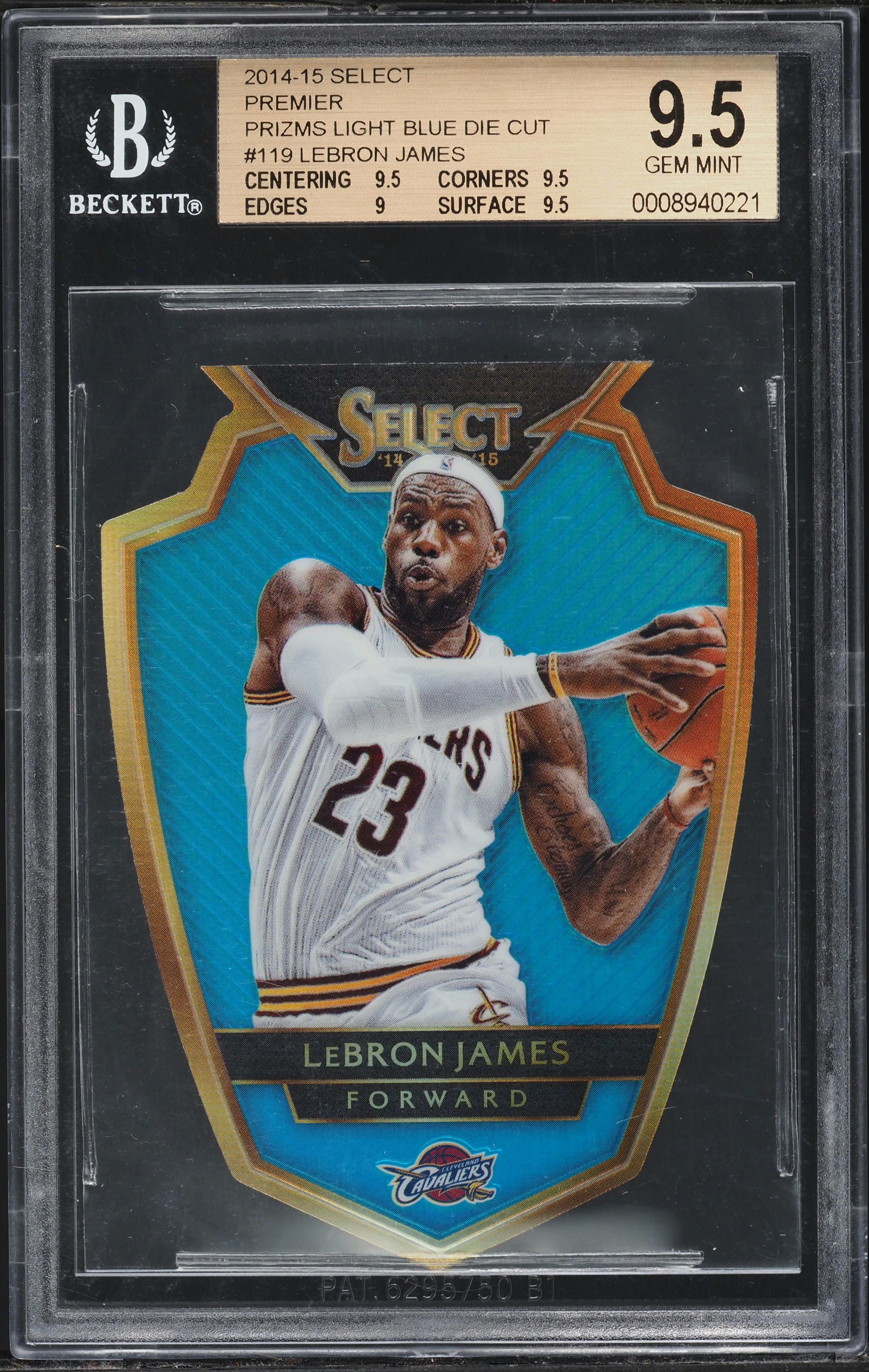 2014 Select Premier Prizms Light Blue Die Cut LeBron James /199