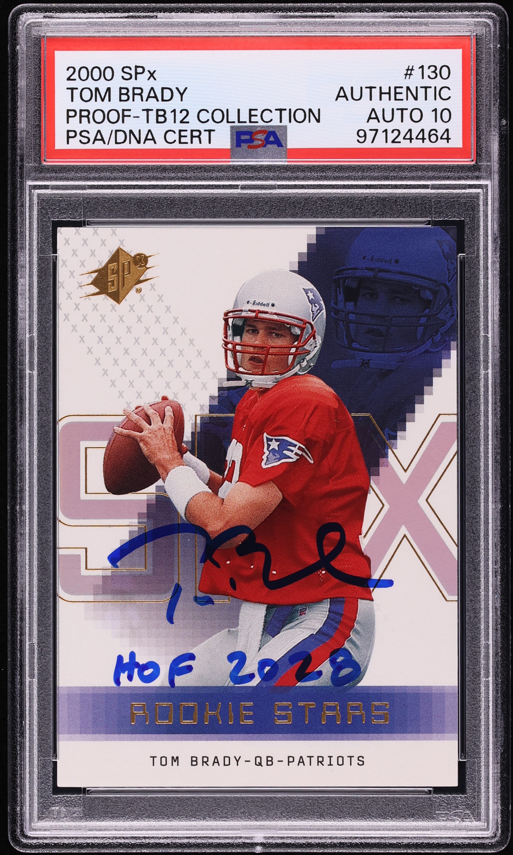 2000 SPx Proof TB12 Collection Tom Brady ROOKIE AUTO DNA 10 #130