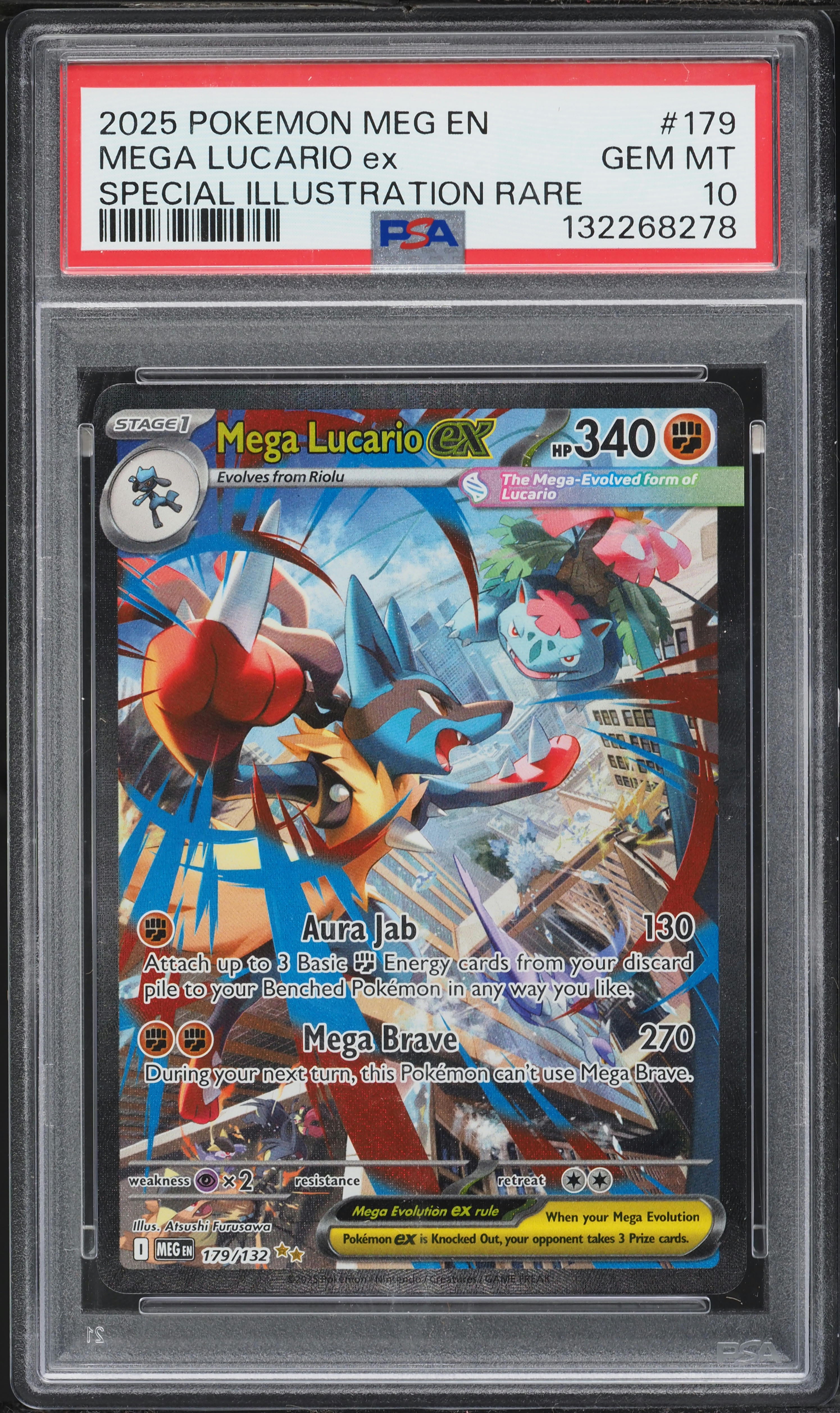 2025 Pokemon Mega Evolution SIR Mega Lucario ex #179 PSA 10 GEM