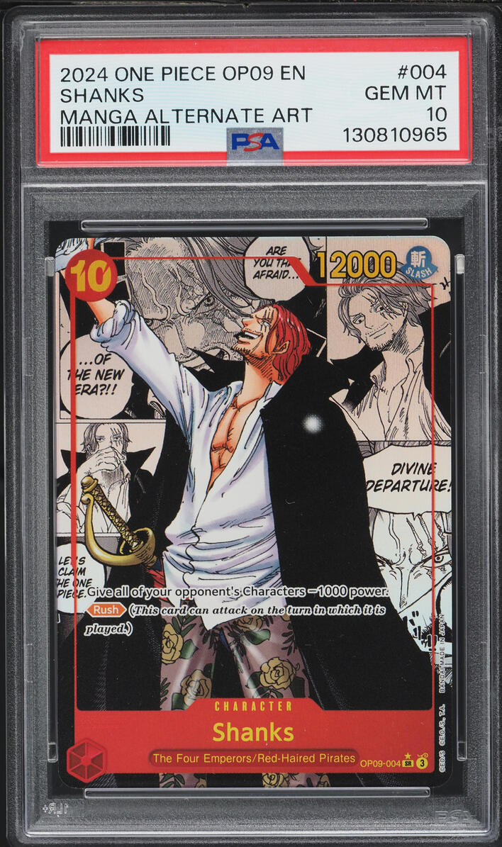 2024 One Piece Emperors In The New World Manga Art Shanks #OP09-004 PSA 10 GEM MINT