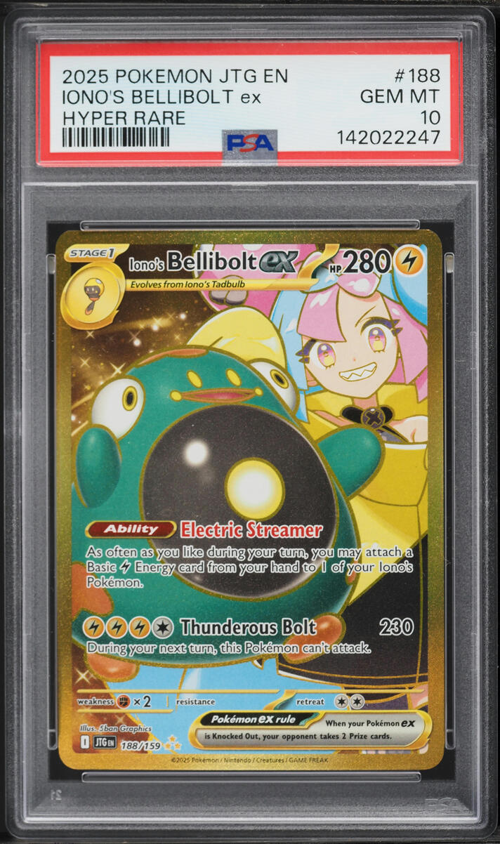 2025 Pokemon SV Journey Together Gold Rare Iono's Bellibolt EX #188 PSA 10 GEM MINT 2025 Pokemon SV Journey Together Gold Rare Iono's Bellibolt EX #188 PSA 10 GEM MINT