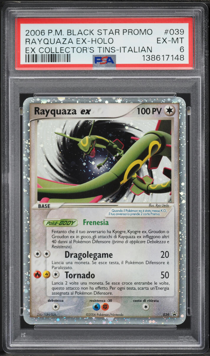 2006 Pokemon Italian EX Collector's Tin Holo Rayquaza ex #39 PSA 6 EXMT
