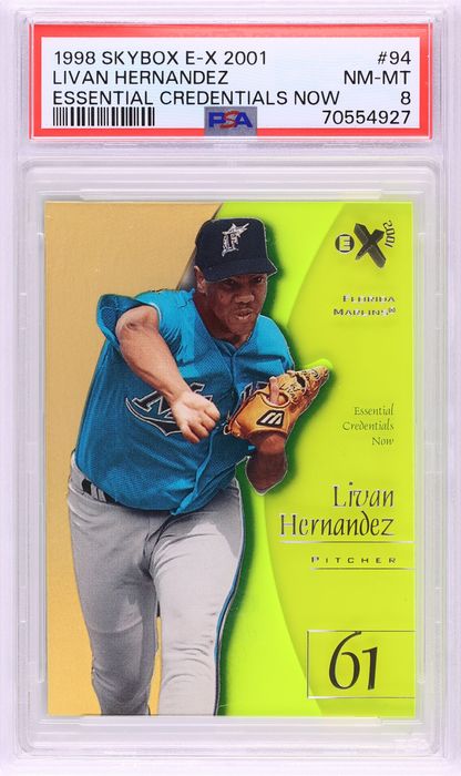 1998 Skybox E-X2001 Essential Credentials Now Livan Hernandez /94 #94 PSA 8 NM-MT