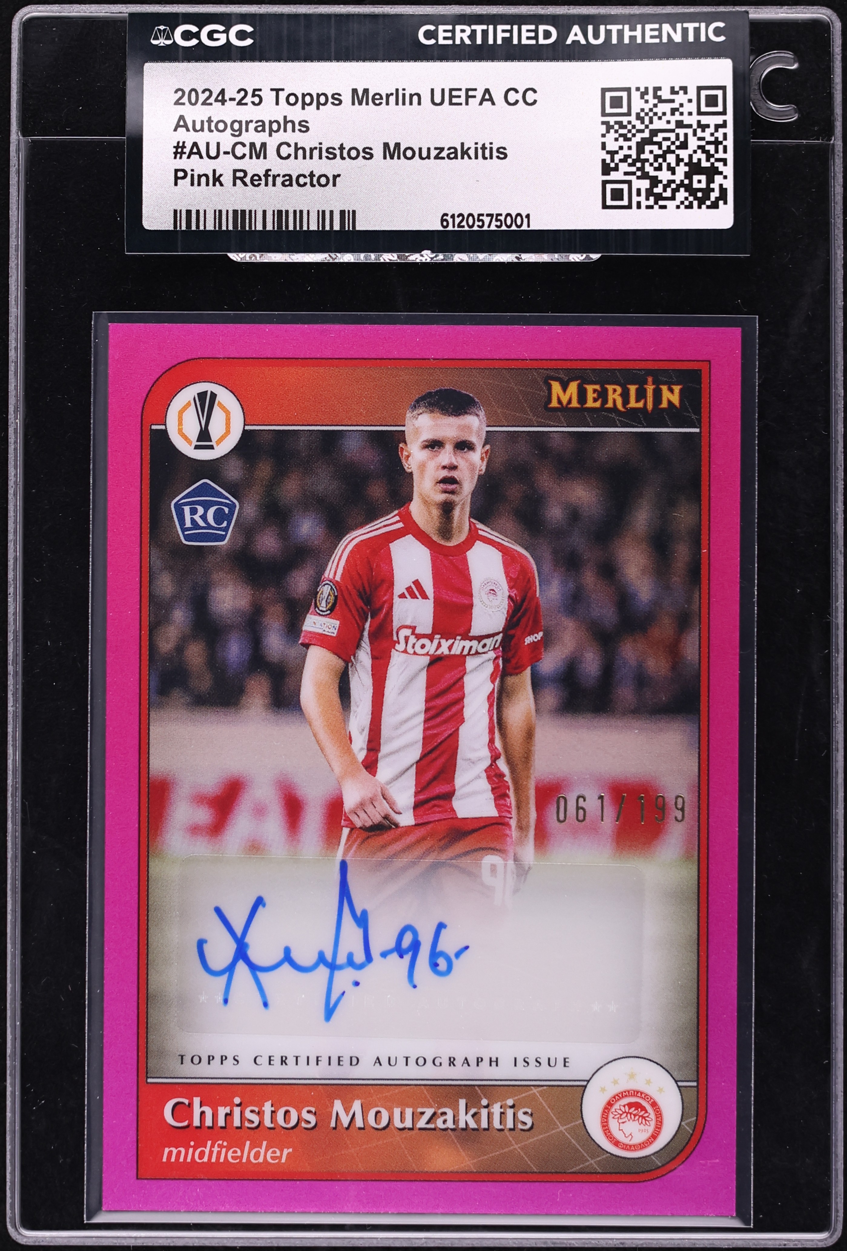 2024 Topps Merlin UEFA CC Pink Refractor Christos Mouzakitis