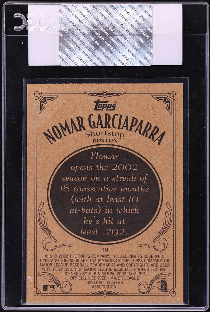 2002 Topps 206 Nomar Garciaparra #39 CGC AUTH