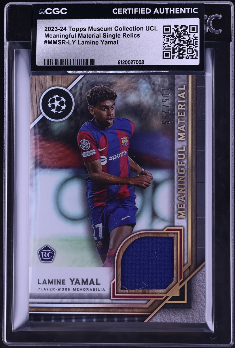 2023 Topps Museum Collection UCL Meaningful Material Single Lamine ROOKIE PATCH /299 CGC AUTH