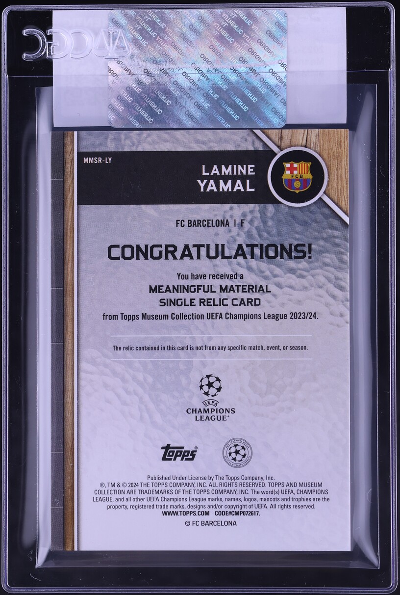 2023 Topps Museum Collection UCL Meaningful Material Single Lamine ROOKIE PATCH /299 CGC AUTH