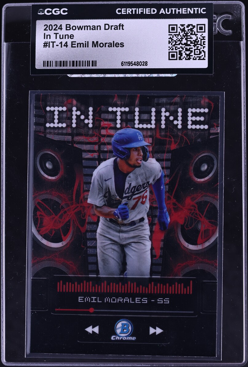 2024 Bowman Chrome Draft In Tune Emil Morales PROSPECT #IT-14 CGC AUTH