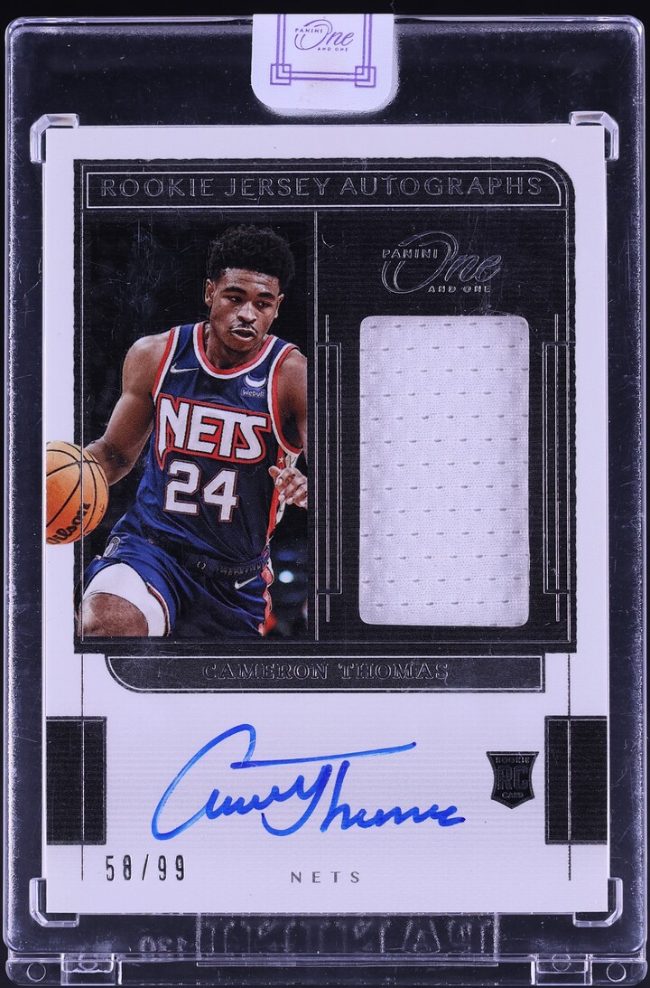 2021 Panini One And One Cameron Thomas ROOKIE PATCH AUTO /99 #RJ