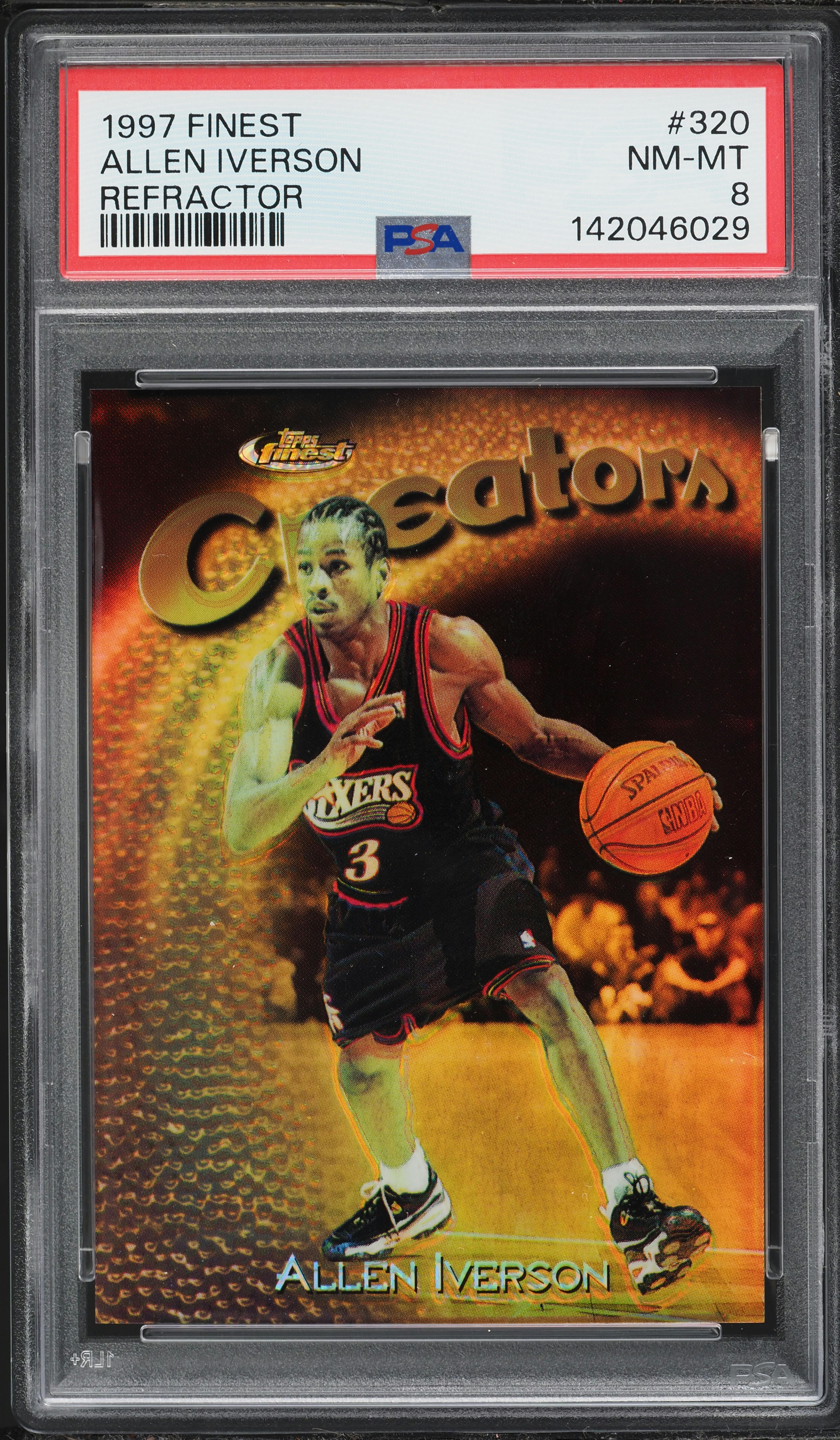 1997 Finest Refractor Allen Iverson /289 #320 PSA 8 NM-MT on