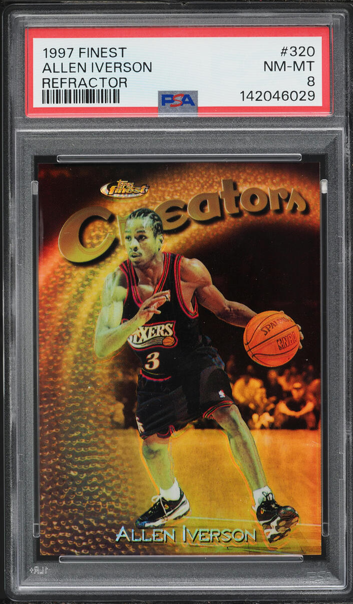 1997 Finest Refractor Allen Iverson /289 #320 PSA 8 NM-MT on